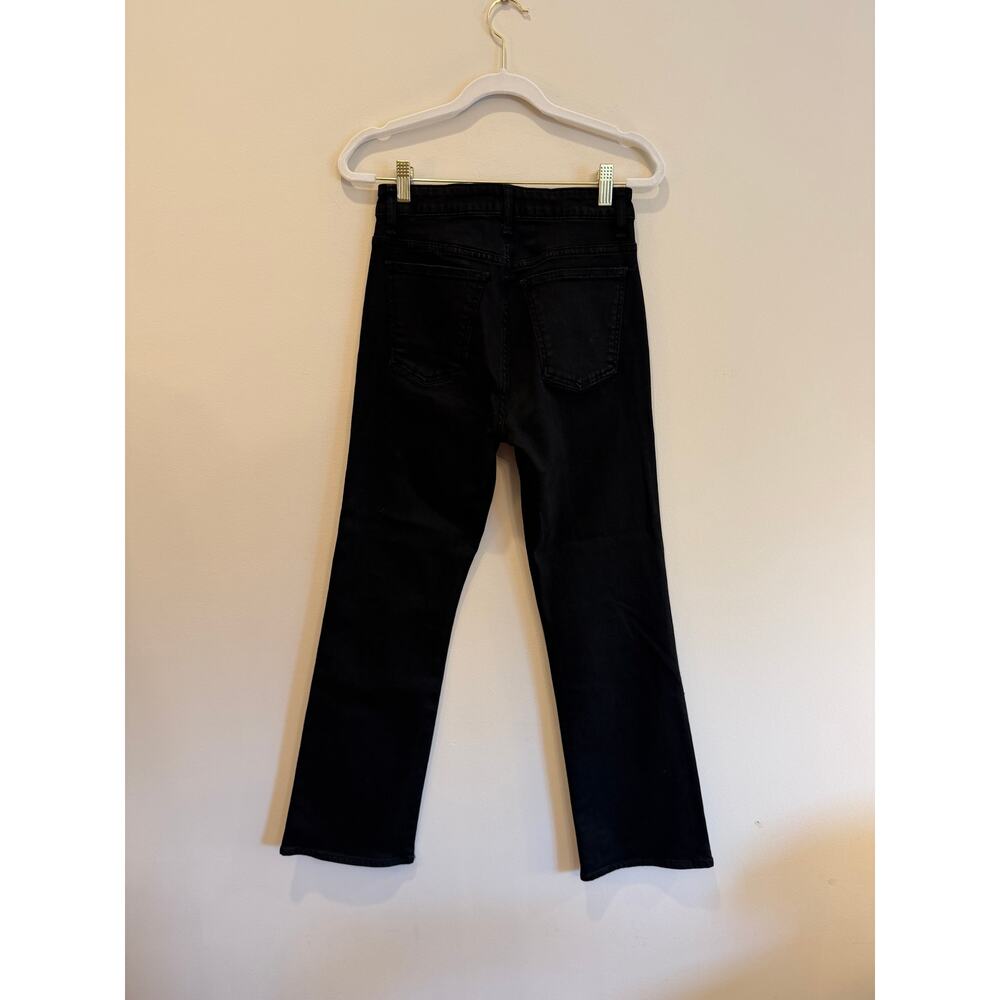 KHAITE Vivian Stretch Jeans Carlyle Black Size 26 Straight Leg Excellent - Picture 8 of 10